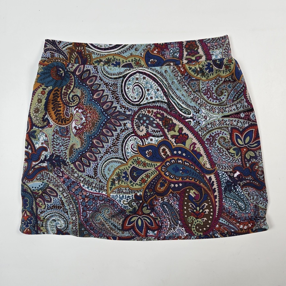 Dream Dance Paisley Line Art Mini Skirt 90s Boho Fairy Whimsy Enchanting Small S